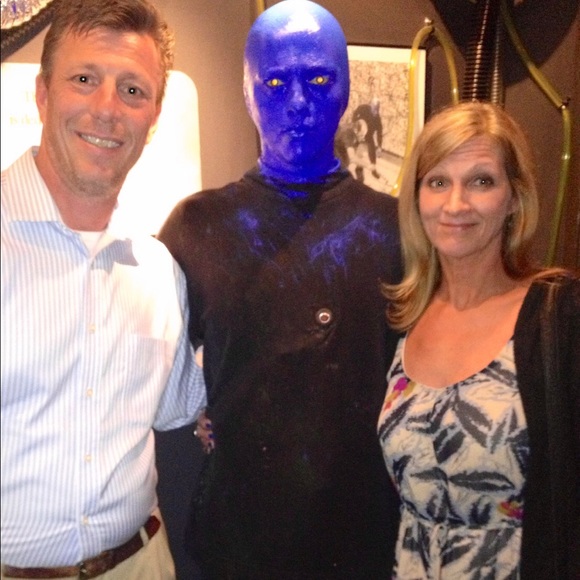 Willow & Clay Blue & Cream Split Front Maxi Dress - Picture 2 of 8